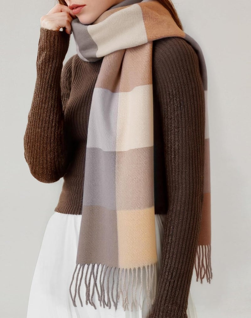 BLATIAL Store Womens Scarf Winter Blanket Large Scarves Thick Soft Warm Plaid Chunky Scarfs - Image 2